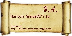 Herich Annamária névjegykártya